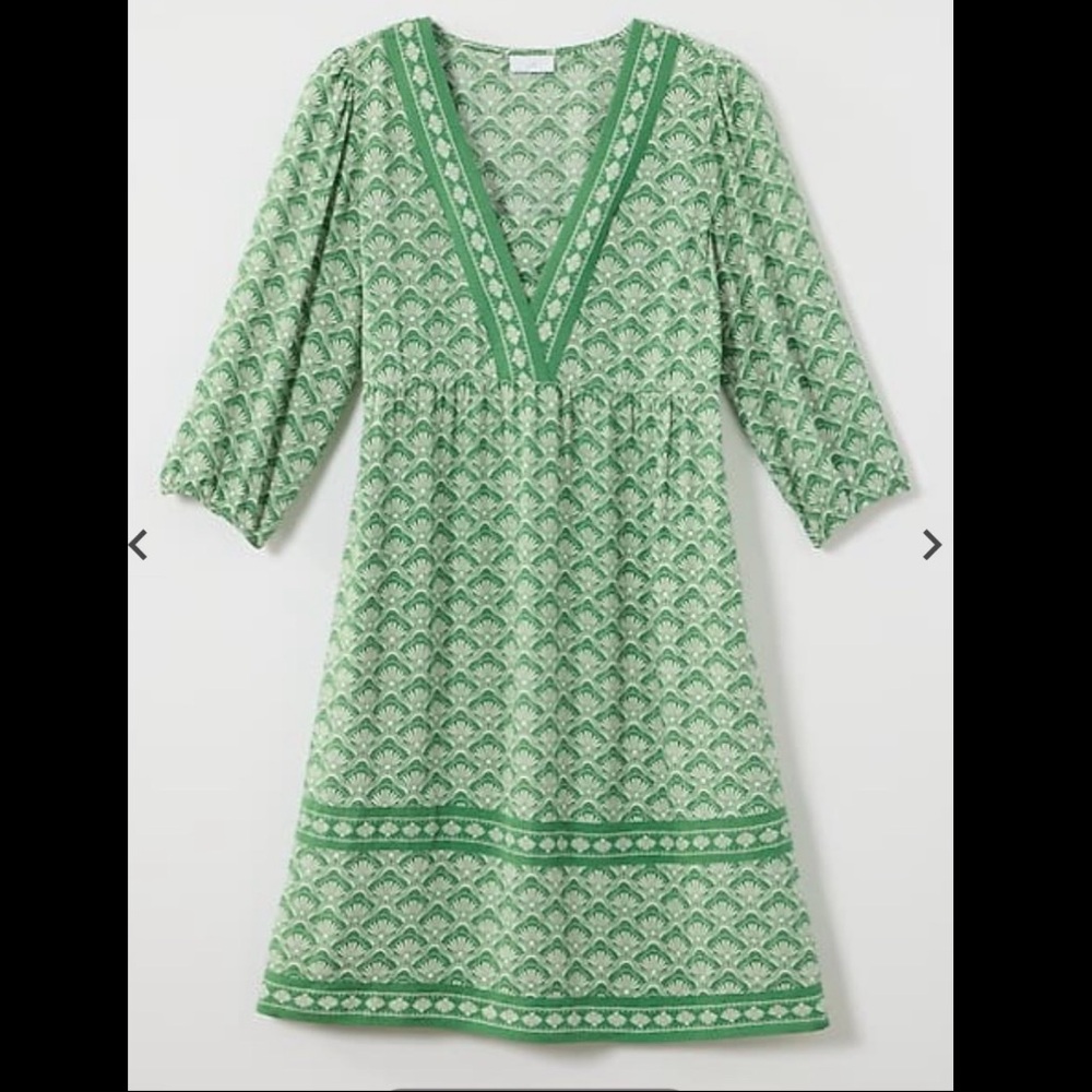 NWT J.Jill Border-Printed Flounced-Hem Dress - Picture 5 of 10